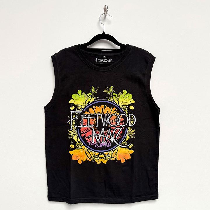 Fleetwood Mac Circle Floral Logo (Black) Tank
