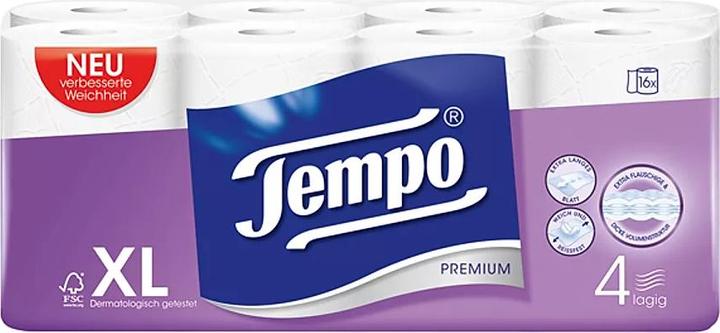 Actual product image Tempo Premium toilet paper white 4ply 110 sheets (16 x)