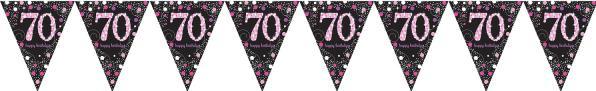 Produktbild Amscan Wimpelkette 70 Sparkling Celebration pink Folie 39