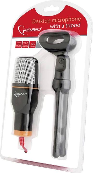 Produktbild Gembird PC-Mikrofon MIC-D-03 Schwarz Kabelgebunden inkl. Stativ (8716309100984)