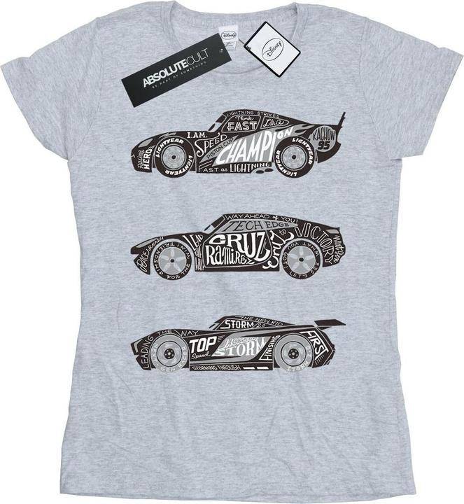 Actual product image Disney Womens/Ladies Cars Text Racers Cotton T-Shirt (M)