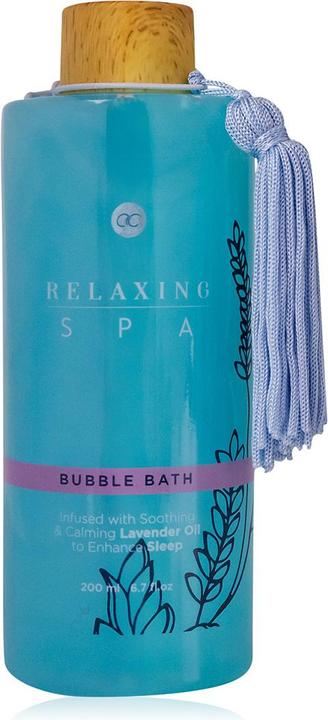 Accentra Schaumbad RELAXING SPA in Flasche mit Deko-Quaste, 200ml, angereichert mit Lavendelöl, Duft: Lavende (200 ml, Schaumbad)