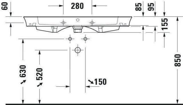 Image du produit Duravit Meuble lavabo WHITE TULIP m ÜL m HLB sans trou pour robinet 1050x490mm blanc (490 mm, 1050 mm)