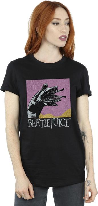 Actual product image Beetlejuice Womens/Ladies Sandworm Snake Sandworm Cotton Boyfriend T-Shirt (XL)