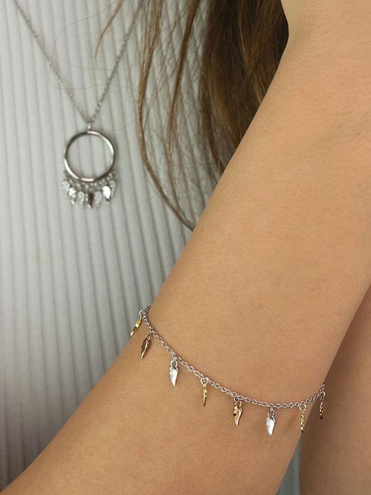 Immagine prodotto Engelsrufer Bracciale Ali Volanti Tricolore (17 cm, Argento 925)