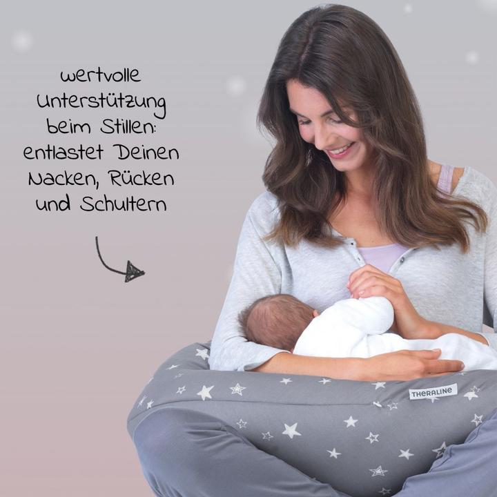 Actual product image Theraline Nursing pillow "The Original" with polyester hollow fibre filling incl. cover 190 cm (190 cm)