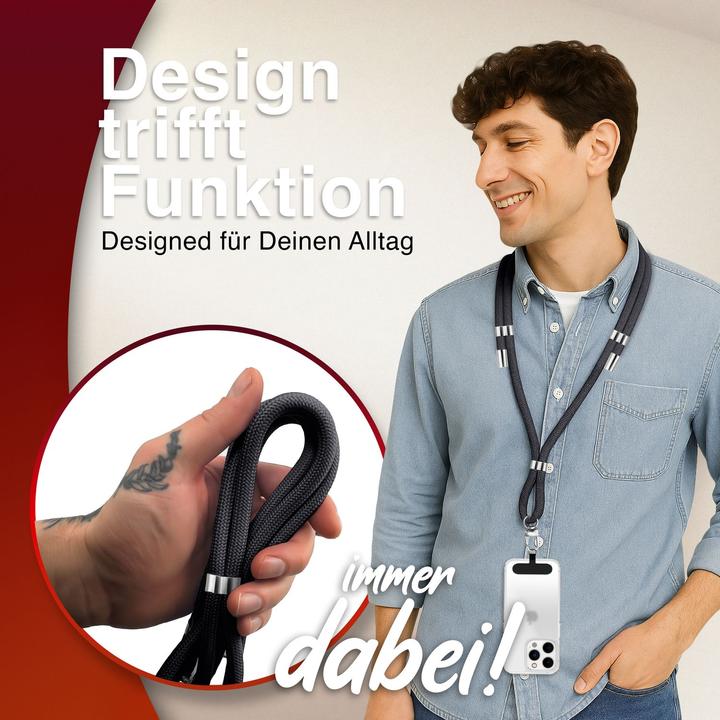 Image du produit Nalia HoldMe Lanyard Handykette – Universal Trageband für Smartphones - Verstellbar, Soft & Elastisch