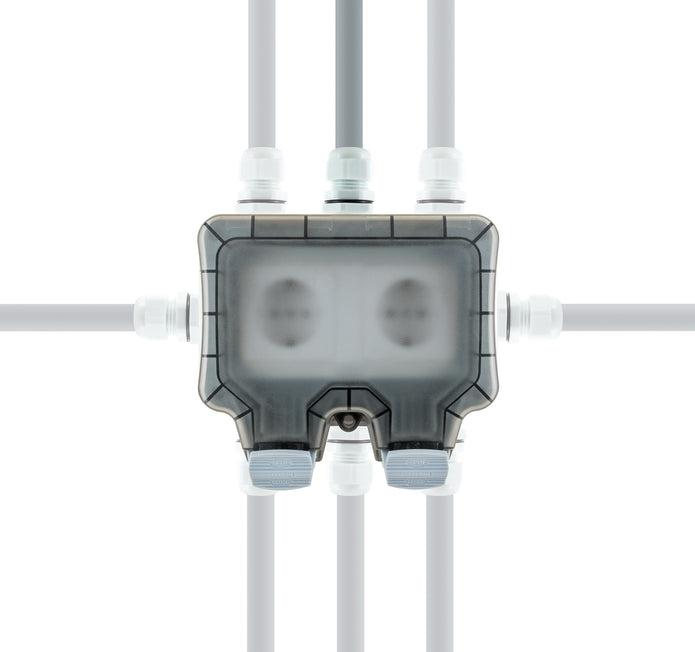 Actual product image Schwaiger Outdoor socket outlet IP66 2-gang Schuko flush-mounted socket outlet