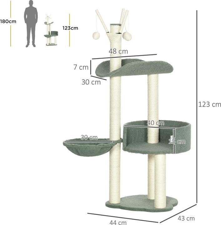 Immagine prodotto Jamb Graffiatoio (123 cm, Verde, Crema)