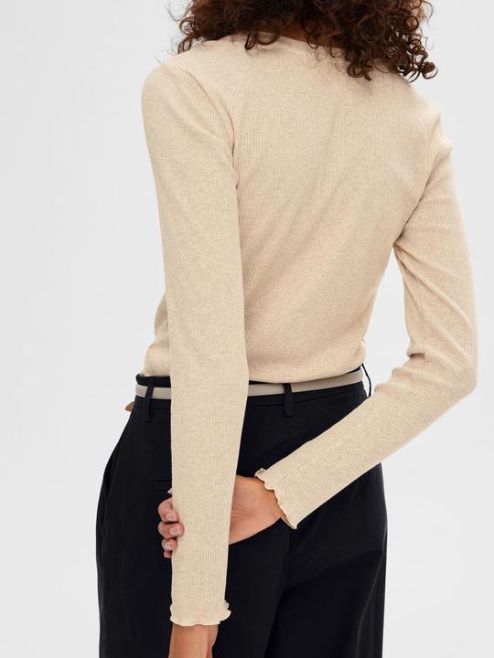 Image du produit Selected Femme Haut côtelé à manches longues (XL)