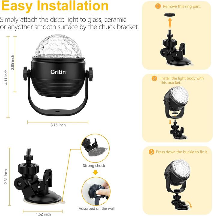 Image du produit Gritin Mini boule à facettes Pro