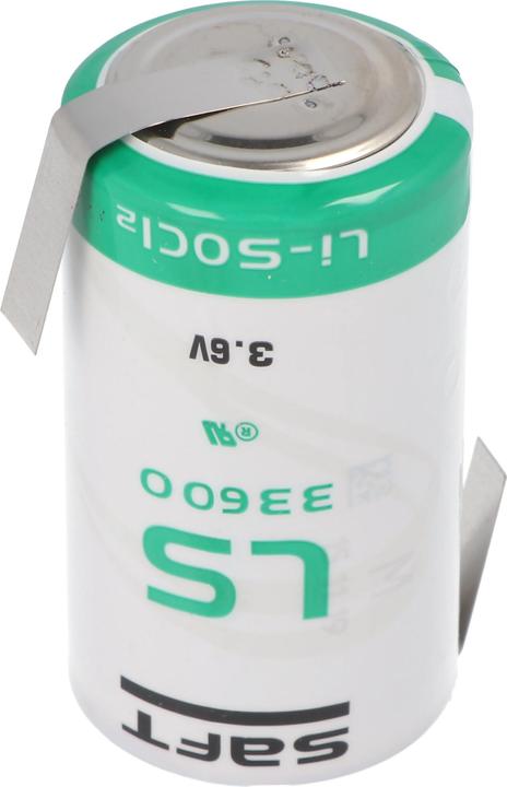 Actual product image Saft Battery LS33600 with solder tag Z-shape (1 pcs., D, 1700 mAh)