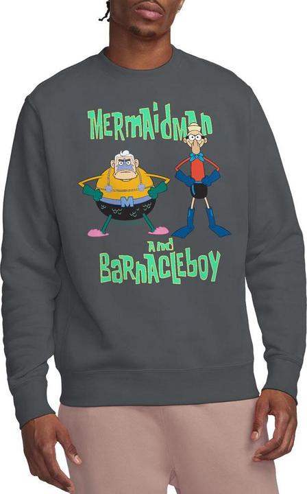 Immagine prodotto Spongebob Squarepants Felpa L'Uomo Sirena e il Ragazzo Barnacle Adulto Unisex (L)