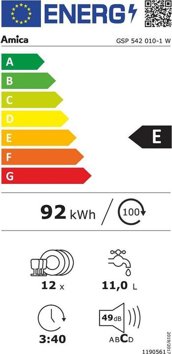Energie-Label Amica GSP 542 010-1 W