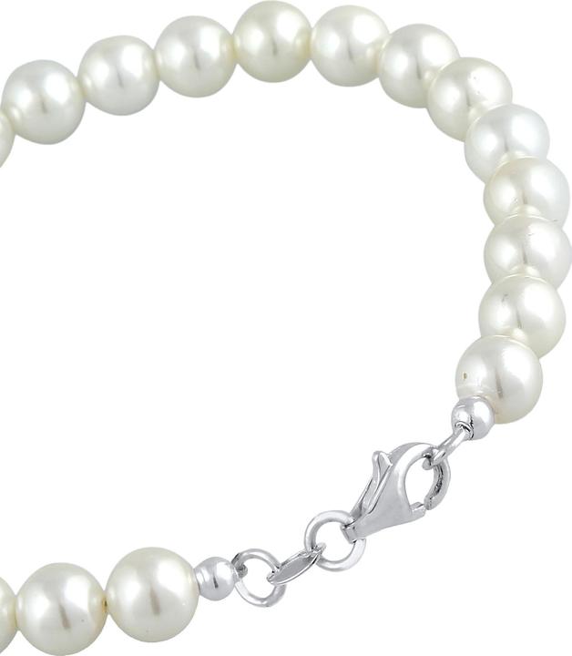 Elli Perle, Perlenarmband (20 cm, Edelstahl, Muschelkernperlen, Keine Perle, 925er Sterling Silber)