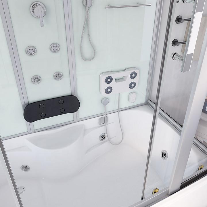 Actual product image Home Deluxe Steam shower with whirlpool function and LED lighting YARU WHITE - 170x90x220 cm