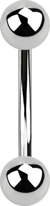 Immagine prodotto Star Piercing Banana d'argento con due palline (senza ottone, Acciaio chirurgico 316L)