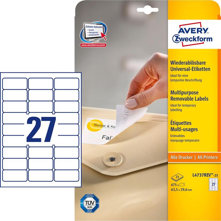 Actual product image Avery Universal Labels