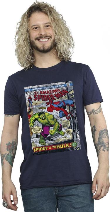 Actual product image Mens Spider-Man VS Hulk Cover T-Shirt (M)