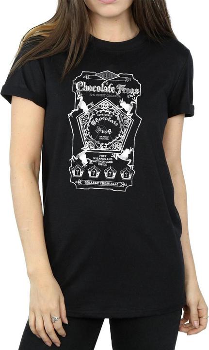 Actual product image Womens/Ladies Chocolate Frogs Mono Label Cotton Boyfriend T-Shirt (L)