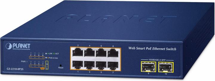 Planet 8 porte 10/100/1000T 802.3at (8 Porti)