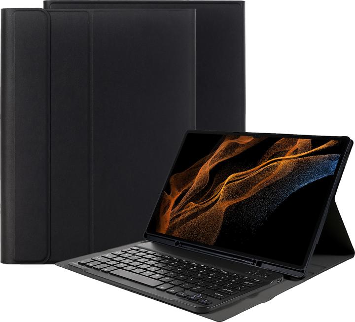 Actual product image Samsung Galaxy Tab S8 Ultra hoes met toetsenbord - AZERTY toetsenbord Zwart (Galaxy Tab S8 Ultra)