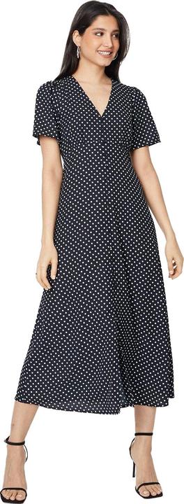 Immagine prodotto Dorothy Perkins Vestito Midi A Pois Pulsante Passante Svolazzante Donna (38 D)