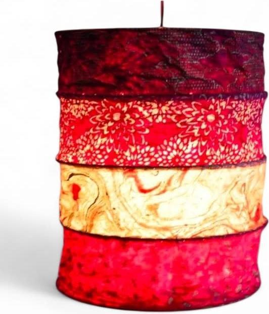 Actual product image sense&purpose Lampshade made from handmade paper red