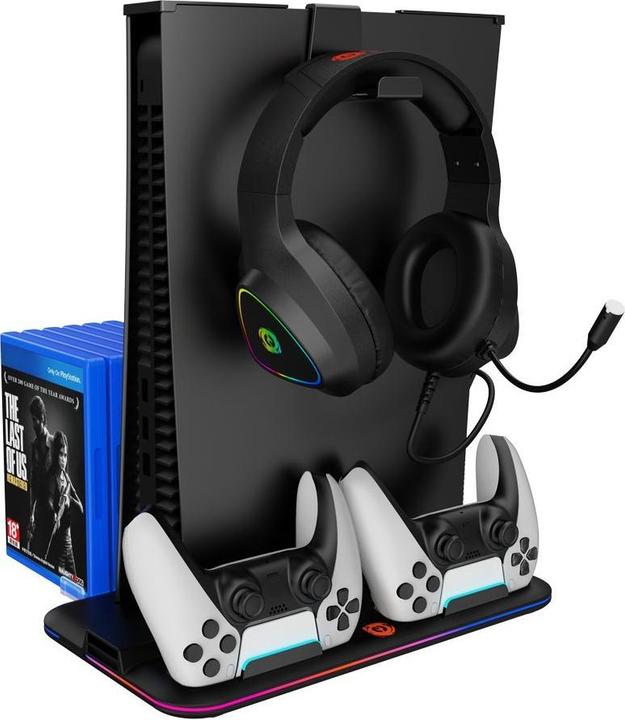 Canyon CS-5, PS5 Oplaadstandaard, met RGB licht,, met + kabel, 475±, Juodas (PS5)