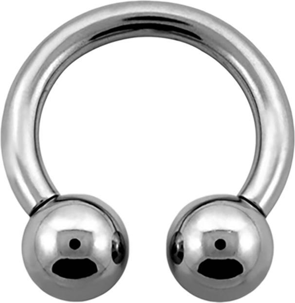 Produktbild Star Piercing Circular Barbell Innengewinde silber mit zwei Kugeln (ohne Messing, Titan G23)
