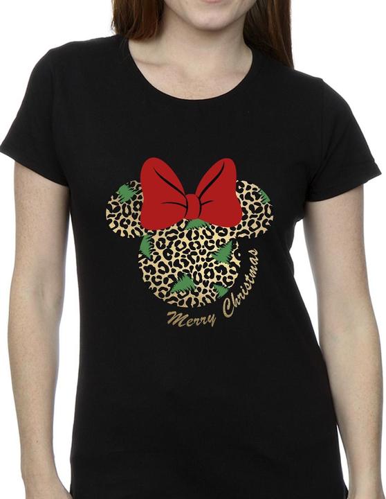 Immagine prodotto Disney Minnie Mouse Leopard Christmas Maglietta Donna (XL)