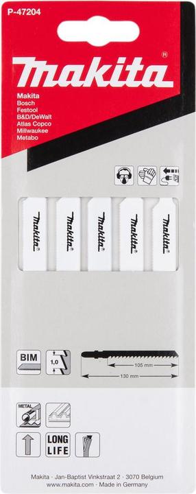 Image du produit Makita P-47204 Siarapjūklio pjūkleliai 25TPI" 105MM 5Vnt. BIM Métalui