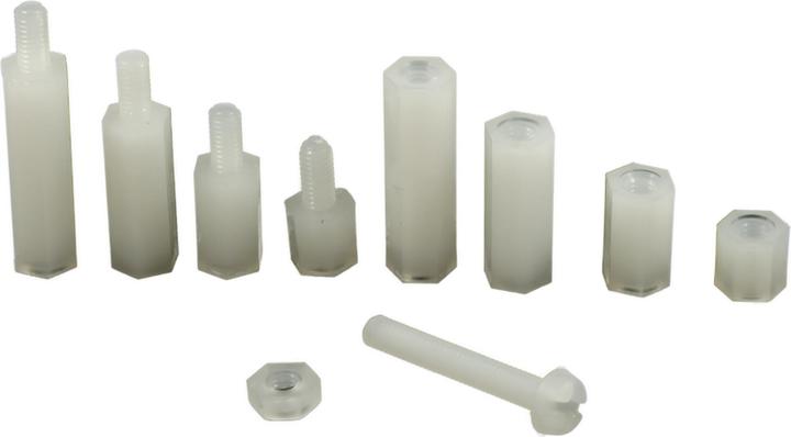 Actual product image Purecrea Hexagonal M3 Spacer Bolt Spacer Set Nylon 120 pieces