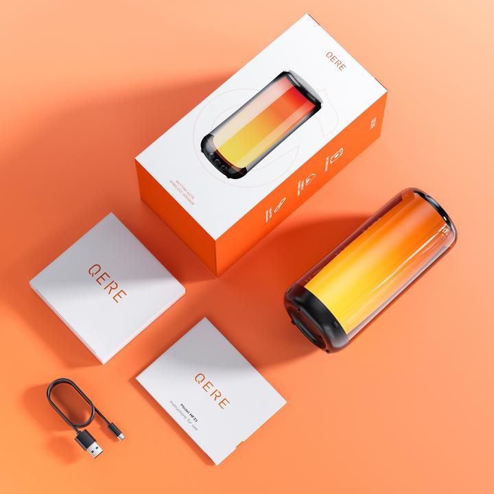 Image du produit Qere Enceinte Bluetooth 5.3 HF33 10W 3D Surround Sound lumière LED IPX5 & USB-C (5 h)