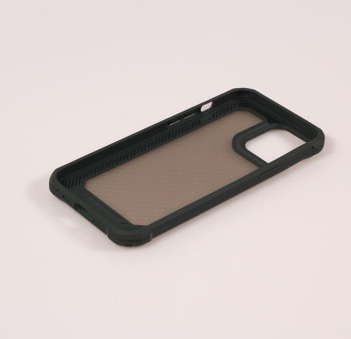 Produktbild PhoneLook Hülle Military Elite kompakt Cover mit semi-transparentem Carbon Rücken (Apple iPhone 14 Pro)