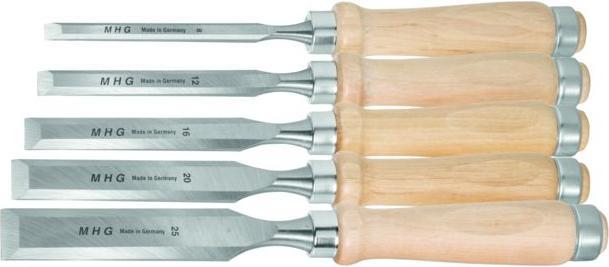MHG Chisel set with wooden handle, number of chisels: 5
