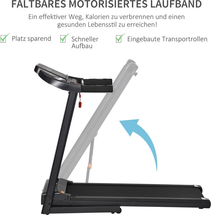 Produktbild Homcom Laufband Training für Zuhause, Tassenhalterungen und Handyhalter