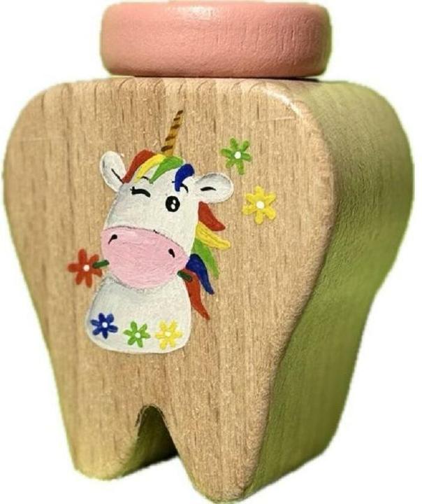 Actual product image Spielba Milk tooth box unicorn hand-painted in Switzerland