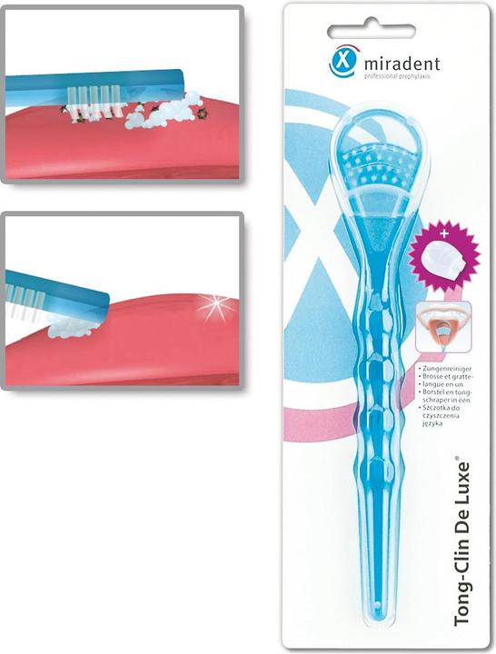 Image du produit Miradent Tong-Clin De Luxe bleu gratte-langue (Racleur de langue, 1 x)