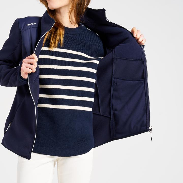 Actual product image Tribord Fleece jacket sailing ladies warm 500 blue (XS)