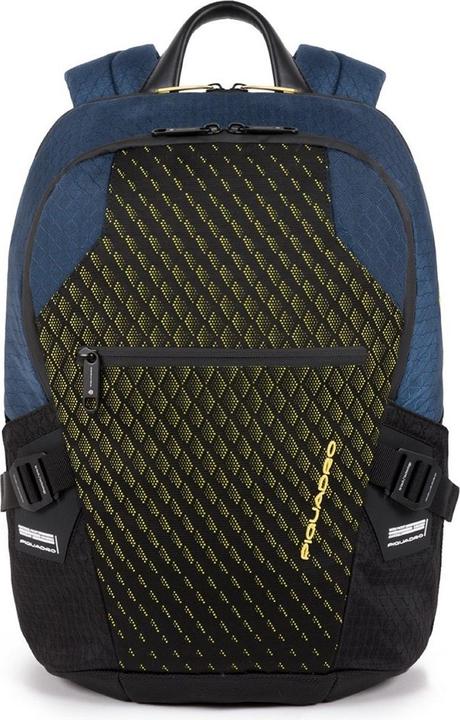 Actual product image Piquadro Laptop Backpack with Two Compartments and Anti-Theft Blue/Yellow (19.50 l)