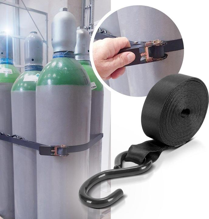 Actual product image Stahlwerk Ratchet strap with hook set of 4 5 m x 25 mm 800 kg lashing strap