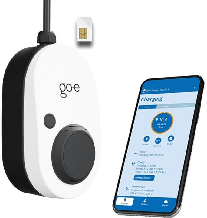 Produktbild Go-E Charger Gemini fix 2.0 GSM (Typ 2, 11 kW, 16 A, Typ 2)