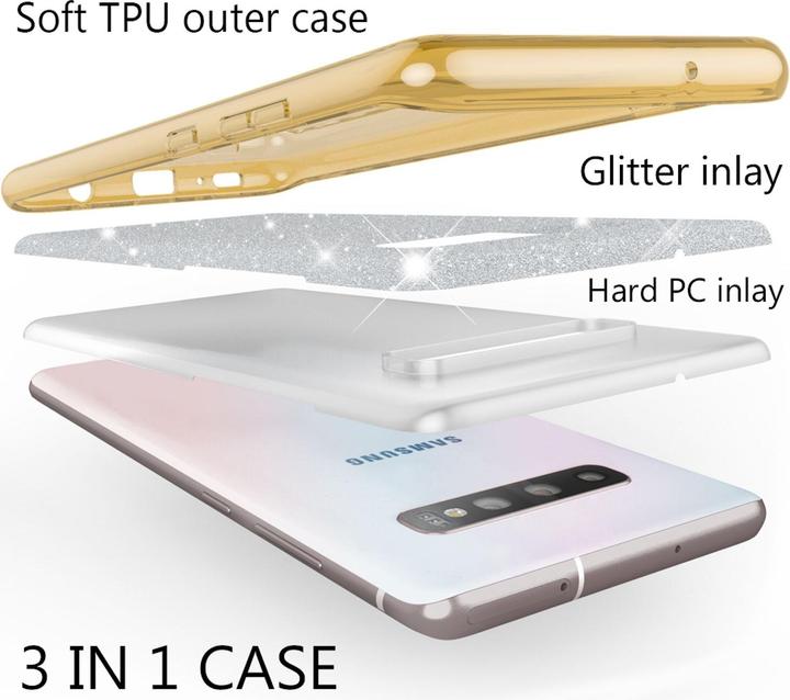 Actual product image Nalia Glitter cover (Samsung Galaxy S10+)