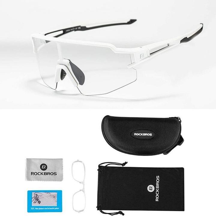Immagine prodotto Rockbros 10172 occhiali da ciclismo fotocromatici UV400 - bianco (Bianco)