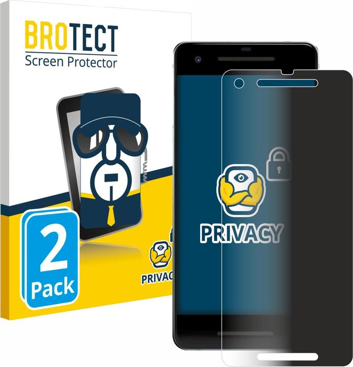 Productafbeelding BROTECT Anti-spionnetje privacyfolie Beschermfolie tegen blauw licht (2 Stuk, Google Pixel 2)