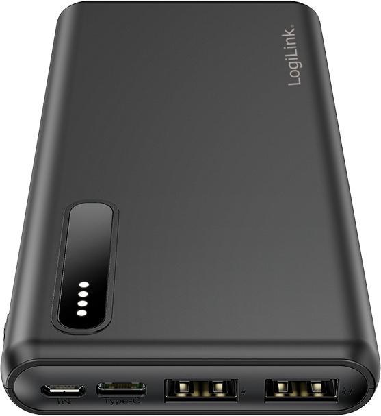 Image du produit LogiLink Powerbank PA0311 noir, 8000 mAh, 2x USB-A, câble 2 en 1 (8000 mAh, 12 W)