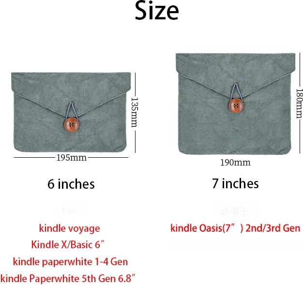 Immagine prodotto Only-Bags.Store Copribusta vintage in stile busta, custodia per e-book in carta, 6 pollici, grigio
