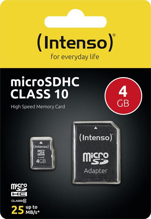 Immagine prodotto Intenso microSD Class 10 (4 GB, microSDHC, U1)