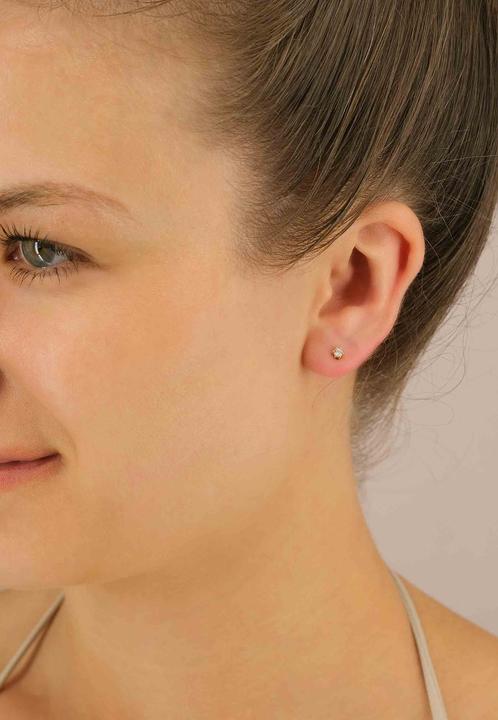 Actual product image Muau Stud earrings 6-handle setting (750/18K yellow gold)